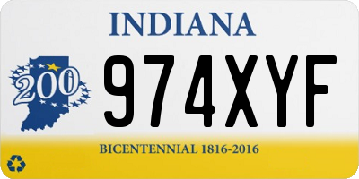 IN license plate 974XYF