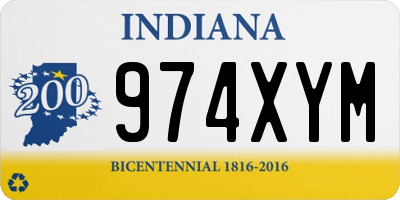 IN license plate 974XYM