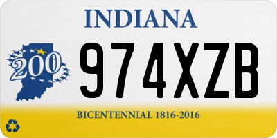 IN license plate 974XZB