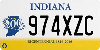 IN license plate 974XZC