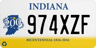 IN license plate 974XZF