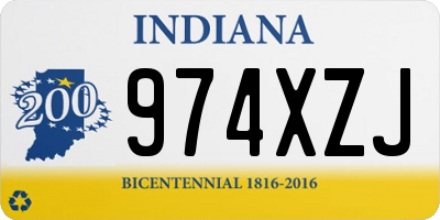 IN license plate 974XZJ