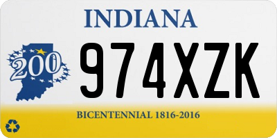 IN license plate 974XZK