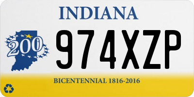 IN license plate 974XZP