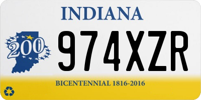 IN license plate 974XZR