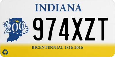 IN license plate 974XZT