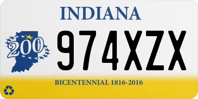 IN license plate 974XZX