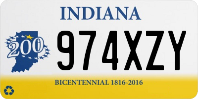 IN license plate 974XZY