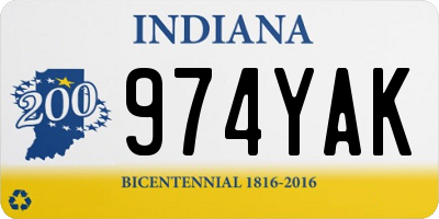 IN license plate 974YAK
