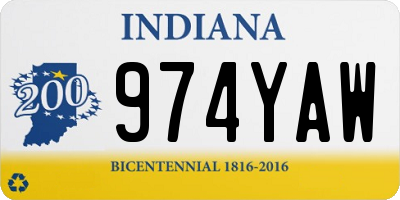 IN license plate 974YAW