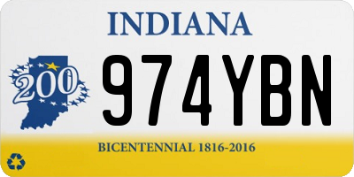 IN license plate 974YBN