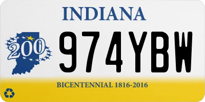 IN license plate 974YBW