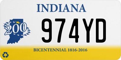 IN license plate 974YD