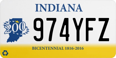 IN license plate 974YFZ