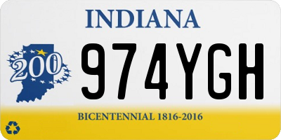IN license plate 974YGH