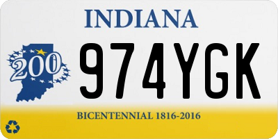 IN license plate 974YGK