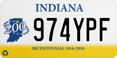 IN license plate 974YPF