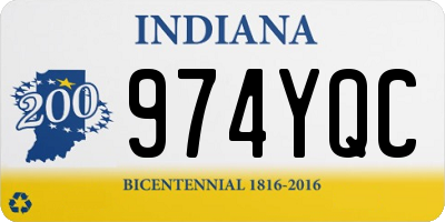 IN license plate 974YQC
