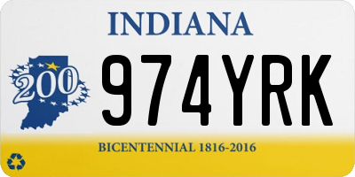 IN license plate 974YRK