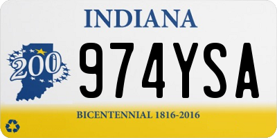 IN license plate 974YSA