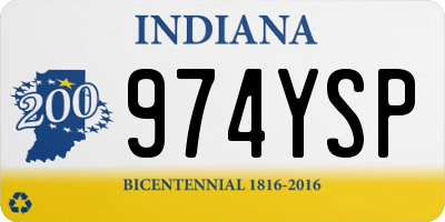 IN license plate 974YSP