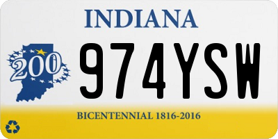 IN license plate 974YSW