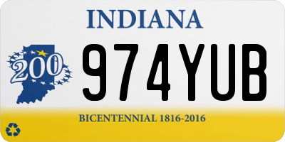 IN license plate 974YUB