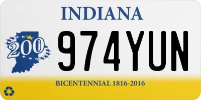 IN license plate 974YUN