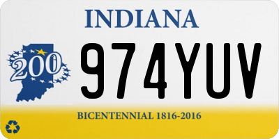 IN license plate 974YUV