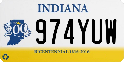 IN license plate 974YUW