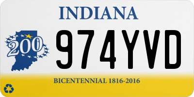 IN license plate 974YVD