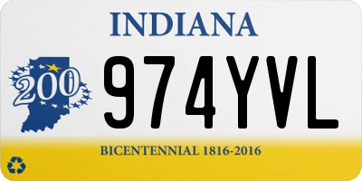 IN license plate 974YVL