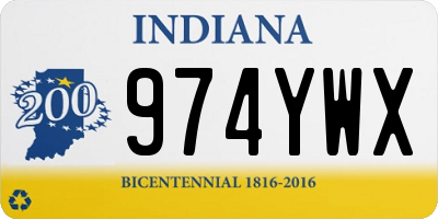 IN license plate 974YWX