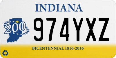 IN license plate 974YXZ