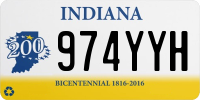 IN license plate 974YYH