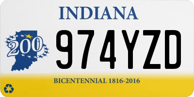 IN license plate 974YZD