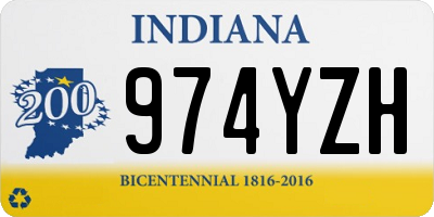 IN license plate 974YZH