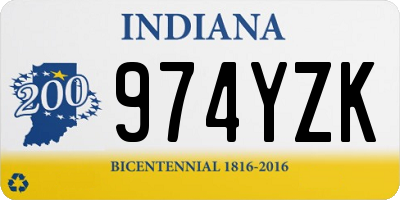 IN license plate 974YZK