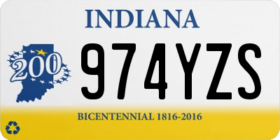 IN license plate 974YZS