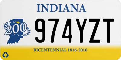 IN license plate 974YZT
