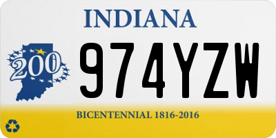 IN license plate 974YZW