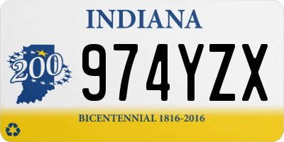 IN license plate 974YZX