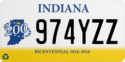 IN license plate 974YZZ