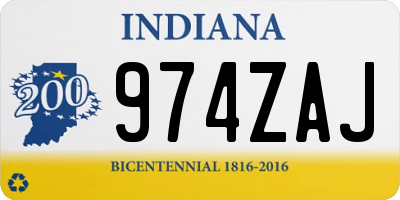 IN license plate 974ZAJ