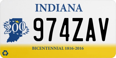 IN license plate 974ZAV