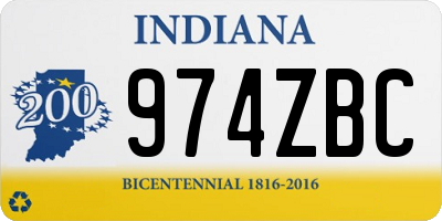 IN license plate 974ZBC