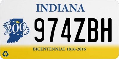 IN license plate 974ZBH