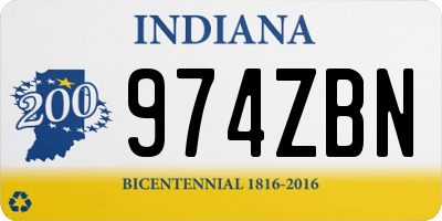 IN license plate 974ZBN