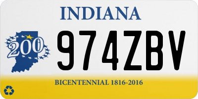 IN license plate 974ZBV