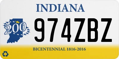IN license plate 974ZBZ